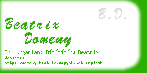 beatrix domeny business card